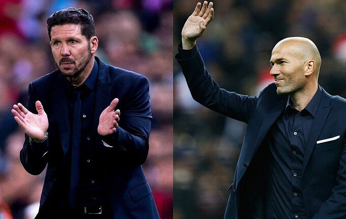 Simeone và Zidane đều không theo đuổi trường phái bóng đá phóng khoáng. Ảnh: Marca.